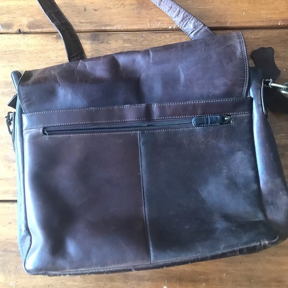 Leabags Leather Messenger Bag Shoulder Strap Brown Laptop Briefcase - Picture 7 of 7